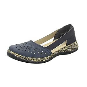 Rieker 46397-14 geperforeerde of gevlochten instappers voor dames.