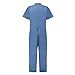 Mens Overalls Short Sleeve Zip Front One Piece Work Wear Coveralls Flight Suit Rompers Jumpsuit with Pockets Blue