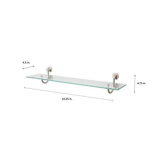 Organize It All Mounted Tempered Glass Shelf With Satin Nickel Mounts #TOP3