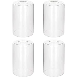 Clear Glass Shade, 5.5″ High, 3.54″ Diameter, 1.65″ Fitter, Lighting Fixtures Replacement, Cylinder Clear Glass Lampshades,Ceiling Fans, Chandelier, Table Lamps, Wall Lamp (2)