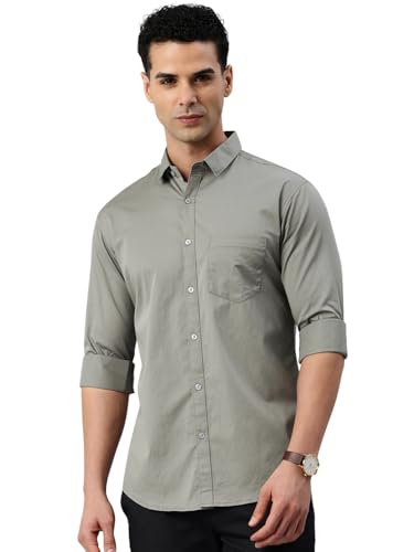 Image of Majestic Man Men's Cotton Slim Fit Solid Casual Shirt