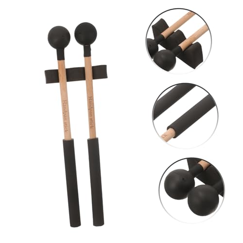 Toyvian 2 piezas baquetas de tambor de lengua con mango de madera para instrumentos de percusión, diseño para marimba y sesiones de práctica musical miniatura 3