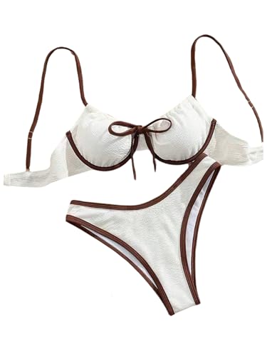 Ensemble bikini pour femme avec armatures push-up noir réglable