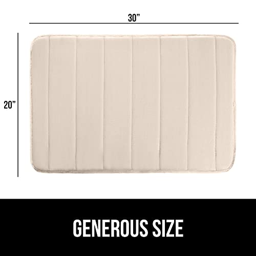 Gorilla Grip Thick Striped Memory Foam Bath Rugs, Soft Absorbent Velvet Bathroom Mats, Dots On Underside, Machine Washable Bathmat, Carpet Rug Room Décor For Shower Floor, 30X20 Mat, Champagne #TOP6