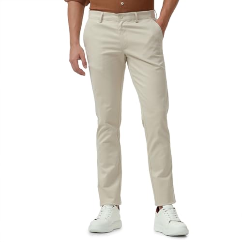 Image of BASICS Premium Cotton Stretch Formal Trousers for Men | Office Pants