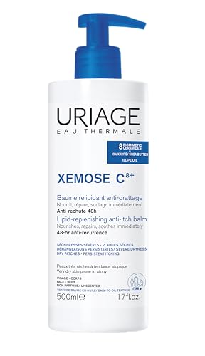 Uriage Xemose Baume Oléo-Apaisant Anti-Grattage - Peau Sèche à Tendance à l'Eczéma Atopique - Apaise dès la 1ère Application - 48h Anti-Récidive - Baume Nourrissant Visage, Corps - Non Parfumé - 500ml