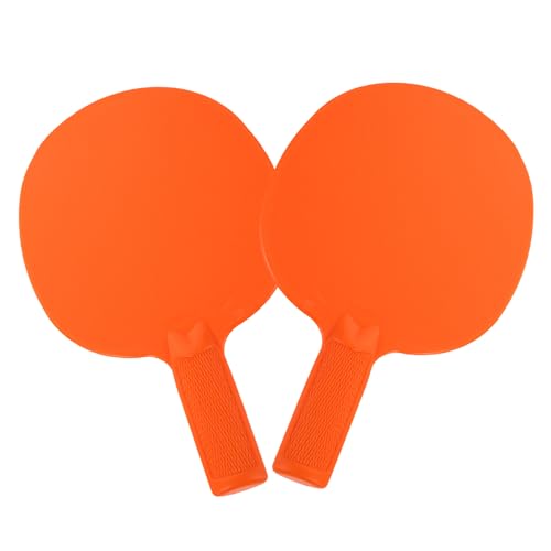 Parliky Raquetas de Tenis de Mesa Infantiles de Plástico Resistentes para Entrenamiento Juego de 2 Palas Naranjas Antideslizantes para Interior y Exterior Equipo Ligero para