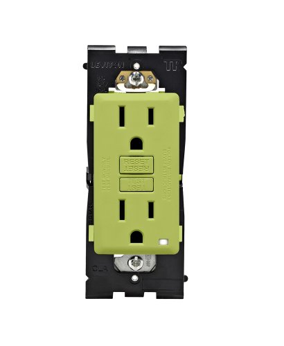 Leviton Renu Self-Test Tamper-Resistant GFCI Outlet, 15-Amp, RGF15-GS, Granny Smith