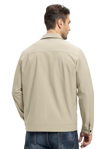 YSENTO Men's Light Jackets Lightweight Bomber Jackets Collared Work Golf Windbreakers with Zip Pockets4