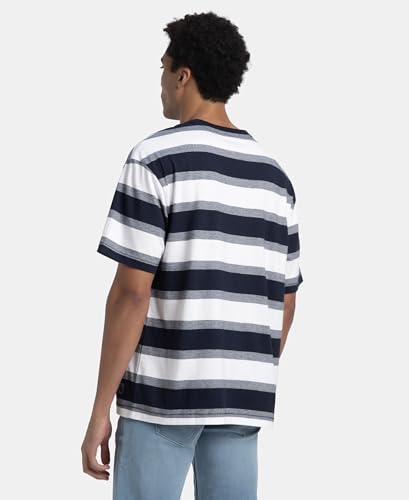 Image of Jockey UM24 Men's Super Combed Cotton Rich Striped Oversized T-Shirt