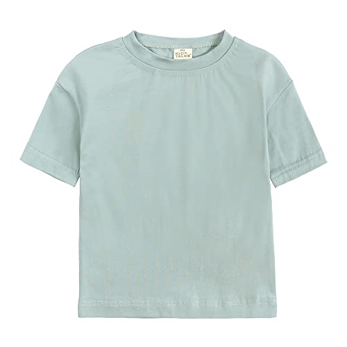 Image of Kids Tales Little Boys Girls Solid Color Short Sleeve Pullover T-Shirt