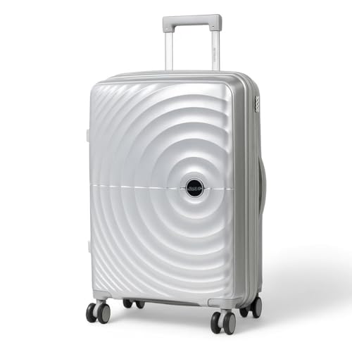 Image of 360 Spinner Wheel | Lock | 8 Wheel | 65cm | Medium 24 inch Hard PP Check-in Suitcase for Travel /Trolley Bag for Travel /Travel Bag with Double Wheel for Men & Women (Silver)