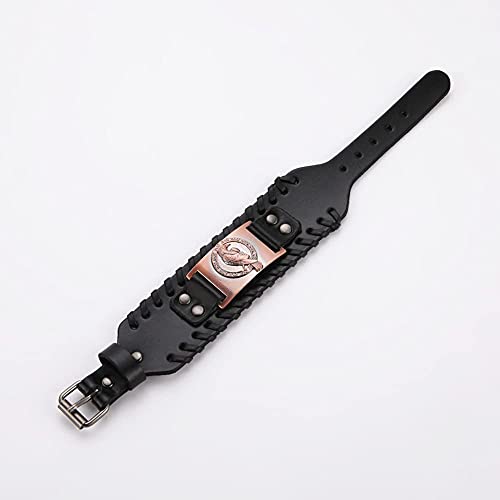 TEAMER Bracciale in pelle di corvo di Odino