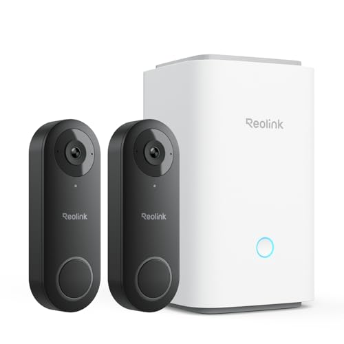 Reolink Bundle of Timbre Inalámbrico 2K con Home Hub Video Doorbell 2K, Vista 150°x150°, Wi-Fi 2,4/5GHz, Detección de Persona/Vehículo/Paquete, Batería o Cable, Impermeable, Sin Cuotas