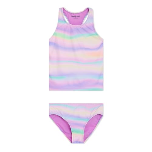 Image of Lands' End Girls' UPF 50+ Swim Bikini Bottom and Racerback Tankini Set