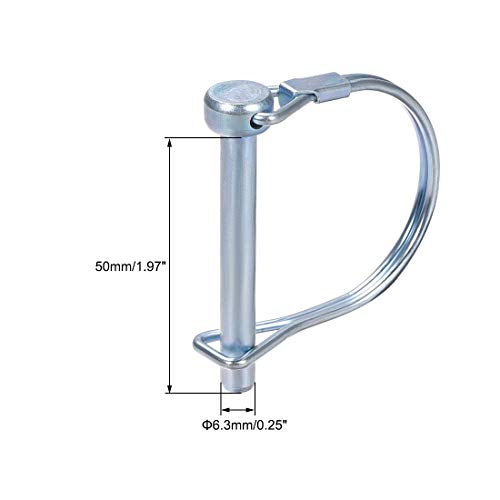 sourcing map Wellen Verriegelung Stift - Kupplungsstift für Bauernhof Anhänger Wagen Rasen Garten in Bogenrunde 6,3 mm x 50 mm