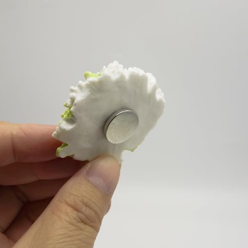 Imán decorativo de cerámica margarita blanca miniatura 4