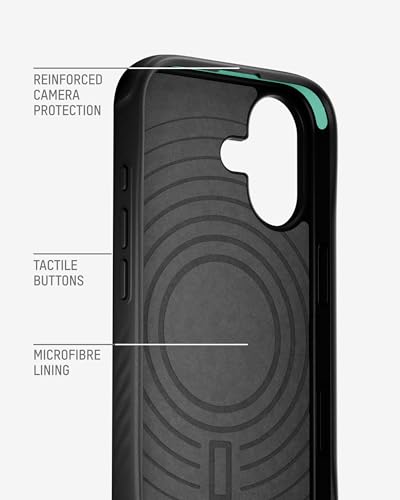 Image of Mous for iPhone 17 Case, Compatible with MagSafe - Limitless - Protective Black Leather Cover for iPhone 17 - Shockproof, Full Camera Protection, Anti-Scratch Back, Black