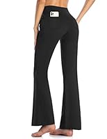 MOVE BEYOND Damen Yogahose Sporthose Bootcut Butterweiche Jogginghose Schlaghose Leggings mit Taschen, Schwarz, XL