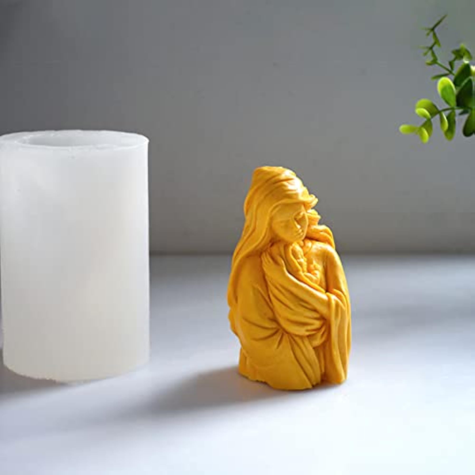 3D Virgin Holding a Child Candle Mold for DIY Aromatherapy
