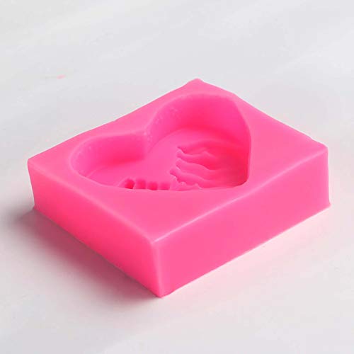 Wopodi Silicone Soap Molds, Heart Hand In Hand Valentine's Day Love Gift Mold, Agreement Promise Eternal Lover Heart Shaped Mold For Making Lotion Bars Bath Bombs Candle Diy Handmade Soap Cake Decor #TOP3