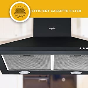 Whirlpool 60 cm 750 m³/hr Kitchen Chimney - CLASSIC CF 60 BK HOOD (Cassette Filter, Black) - Image 3