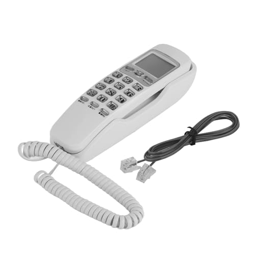 Téléphone suspendu blanc mini format idéal pour cuisine et gain de place