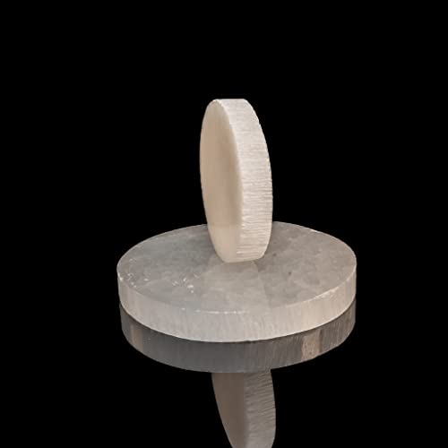 Heimtex Placa de carga de selenita de 7 cm y 10 cm, disco de selenita, disco de carga de cristal, disco de selenita, piedra curativa redonda, placa de carga de cristal, decoración del hogar (7 cm)