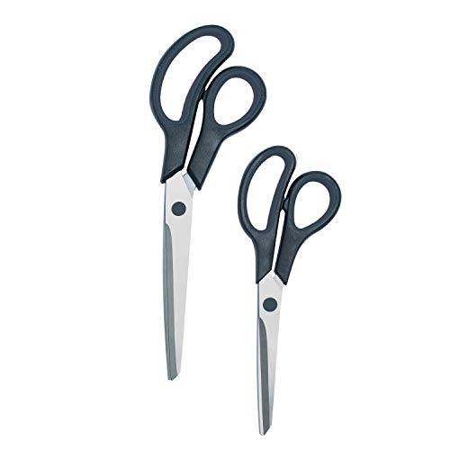 Viners Everyday Set of 2 Scissors | 8 Inch & 10 Inch Stainless Steel Multipurpose Kitchen Scissors | Black