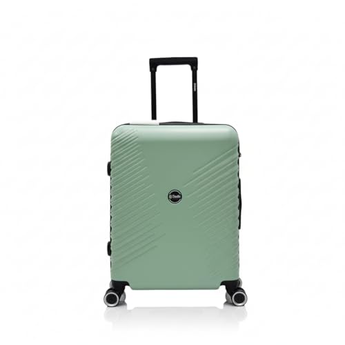 Unik REVOLUTION Maleta de Cabina Expandible 55 cm (34–41 L) – Rígida y Ligera, ABS Reciclado, 4 Ruedas Dobles 360°, Cerradura de 3 Dígitos Integrada, Equipaje de Mano Verde