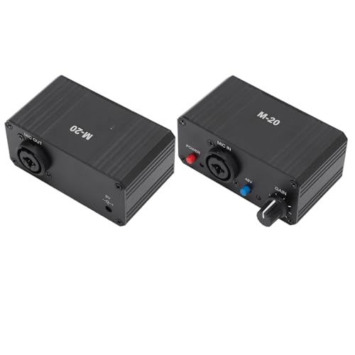 Preamplificatore Microfonico Booster, Preamplificatore XLR con Alimentazione 48V per Microfono Dinamico e a Condensatore, SM7B, Compatibile 55SH e Rumore Ultra Basso,