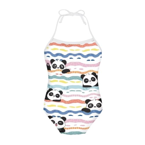 Pinupub Girls One Piece Swimsuit Hawaiian Beach Bathing Suits Halter Neck Swimwear for 3-10 Years