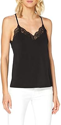 Vero Moda Vmana S/L Lace Top Noos, Top Mujer, Black, S