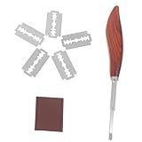 BIUDECO Herramienta Cortar Pan con Mango de Madera y Cuchillas de Acero Inoxidable para Masa de Pan Kit de Lames para Corte de Masa con Funda Protectora Fácil de Usar y Limpiar para
