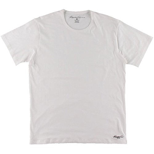 Kenneth Cole New York Men's Crew Neck T-Shirt, Multipack, 2 Pack-Superfine Cotton-White, Medium