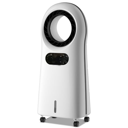 Ventilatore evaporativo raffrescatore oscillante 110W a 3 velocità con ruote Niklas Iceberg