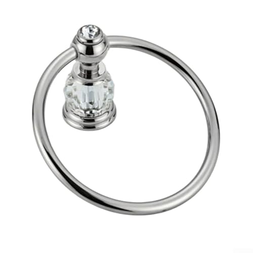 Zinc Alloy Wall Mounted Towel for Ring for Bathroom, Bedroom, Kitchen & Living Room – Punched Design with Mounting Screws Included(Silver)