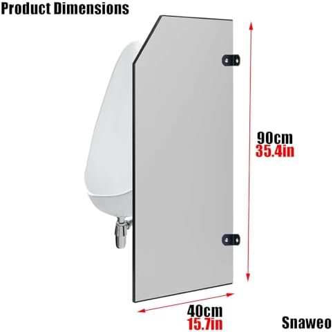 Wall-Mounted Urinal Partition Screen Men‘s Urinal Divider & Privacy Baffle Toilet Partition for Public Restrooms & Shopping Malls (1 Piece)