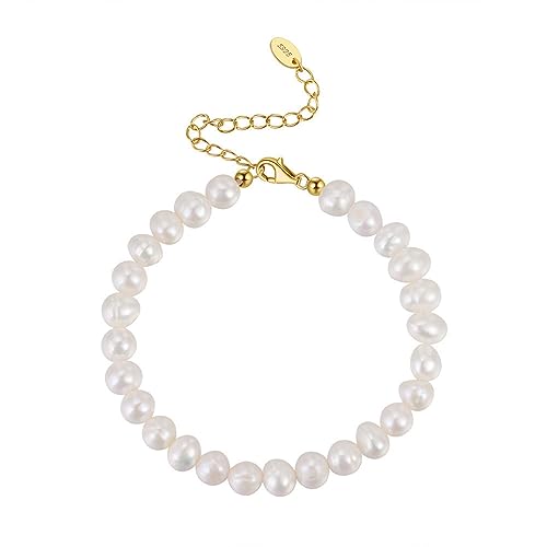 Bracelet perles naturelles KnSam le cadeau en argent doré pour elle