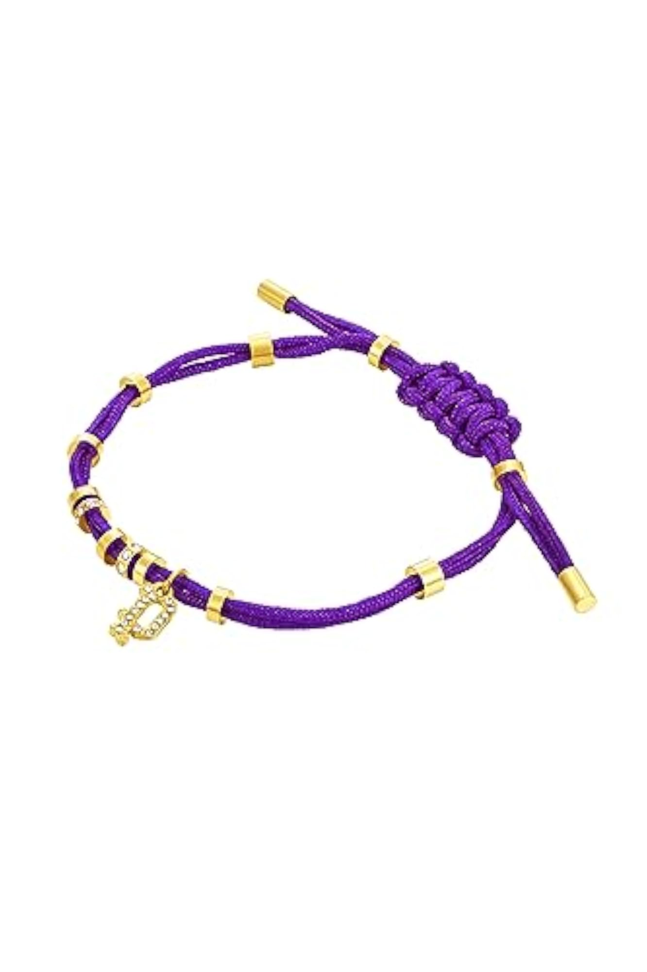 Women's Luck Crystal Slider Gold Plated Bracelet