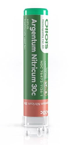 OLLOIS Argentum Nitricum 30c Organic, Lactose-Free Homeopathic Medicine, 80 Pellets (Pack of 1)