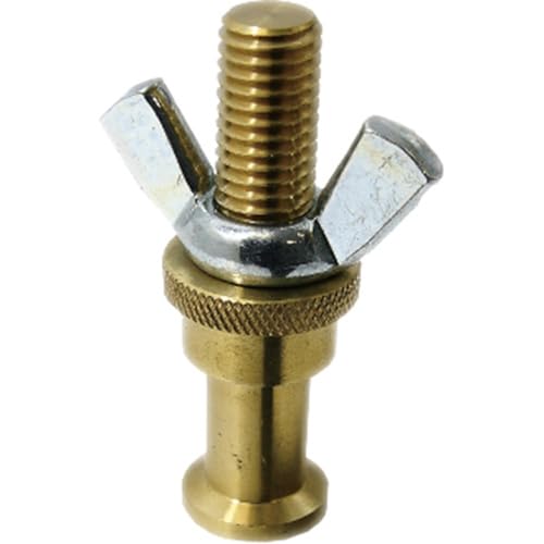Image of Kupo Baby Stud Adapter with 5 /8 inch Stud, M10 Thread, and Butterfly Knob for Secure Mounting of Lighting Accessories onto Clamps, Stands, and Grip Equipment in Studio Setups - Silver (KG001412)