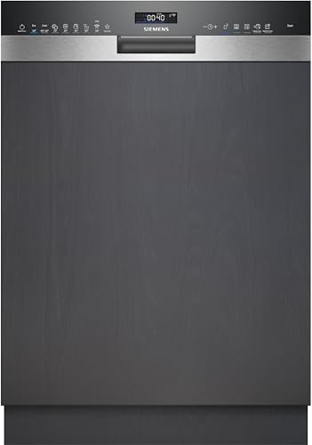 Siemens SN55ES07CE, iQ500 Smarter Geschirrspüler Teilintegriert, 60 cm breit, Besteckschublade, Made in Germany, Innenbeleuchtung, auto Türöffnung nach Programmende, extra leise, aquaStop, varioSpeed