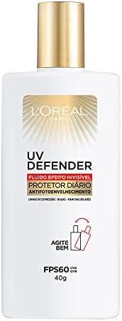 Protetor Solar Facial L'Oréal Paris UV Defender Fluido FPS 60, 40...