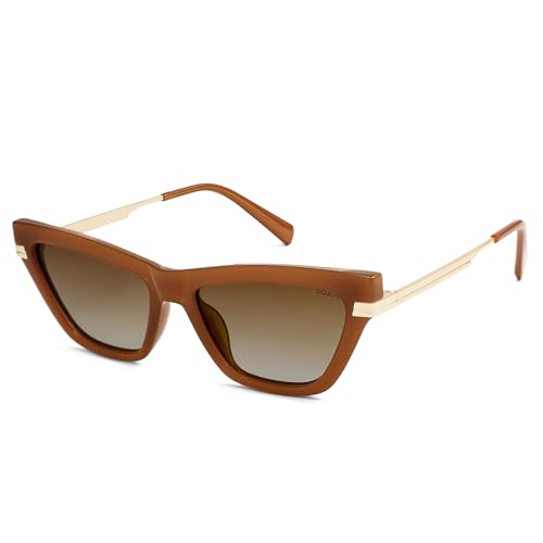 SOJOS Retro Polarized Cat Eye Sunglasses Womens Vintage Shades Trendy Stylish Sunnies SJ2361A