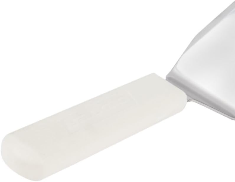 Soro Essentials- 4" x 3" Stainless Steel Hamburger Turner Spatula with Offset Blade and White Color Handle- Turner Spatula Griddle Scraper and Pancake Flipper Great Flat Top Griddle