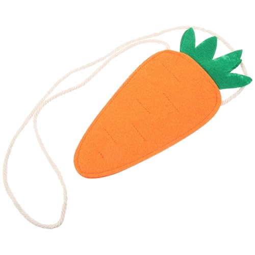 BESPORTBLE Bolsa de Zanahoria para Pequeña, con Correa, Tela No Tejida Resistente, Bolso Decorativo para Pascua, Accesorios para Fiestas y Cosplay, Guardar Objetos Pequeños, Bolsa Portátil