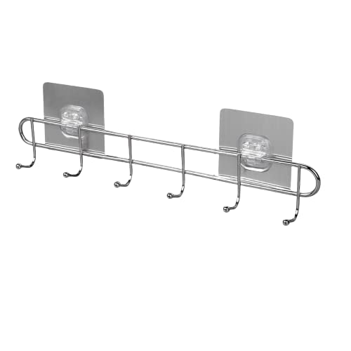 TORMUND Hook Hanger Wall Mount Kitchen Hook Towel Hanger Hook Hanger Without Drill Self Adhesive Bathroom Towel Hanger Key Holders for Wall 6 Hook Rail Utensil Rack Hook Rail Wall Hook (Hook Hanger) (B08YK4TXDG) Amazon Price History, Amazon Price Tracker