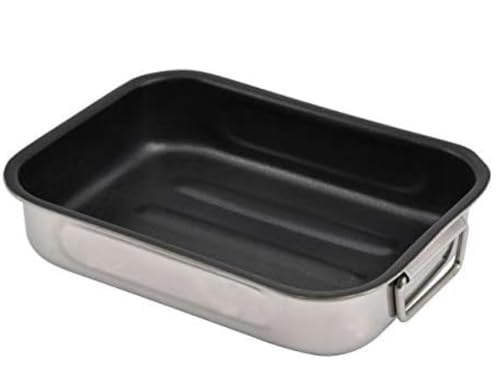 Avanti Trendstore - SSW - Rostiera quadrata con rivestimento in acciaio INOX, 25 x 18 cm