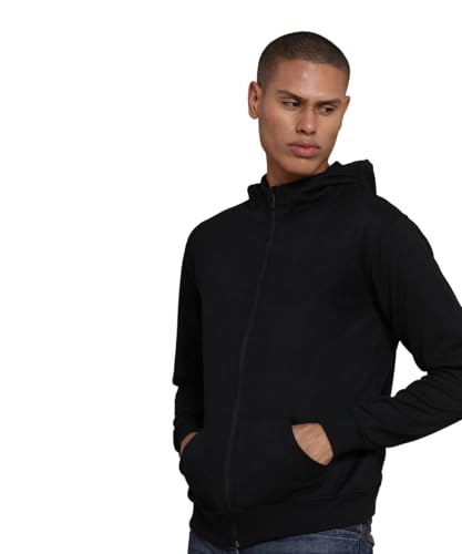 Image of TDOM Men Casual Zipper Hoodie 300+ GSM Premium Cotton Hooded Sweatshirt Full Zip Jacket Everyday Wear